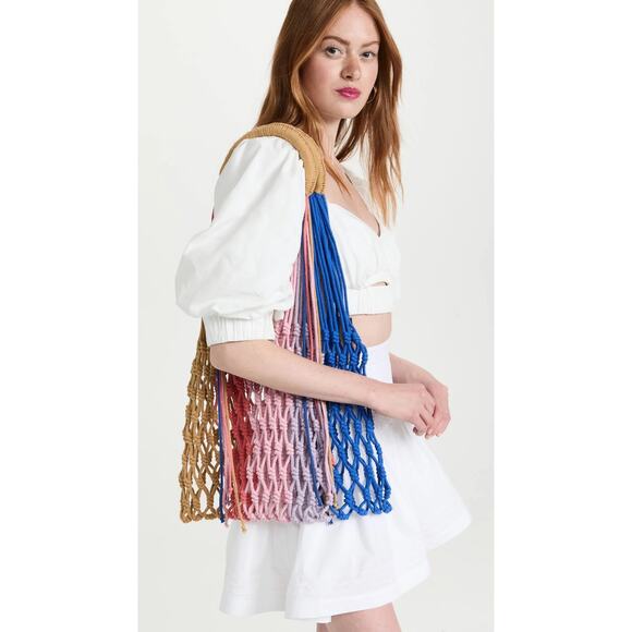 NWT Nannacay Estela Net Shoulder Bag MultiColor $199Tassel Shoulder Tote Purse - Picture 1 of 4